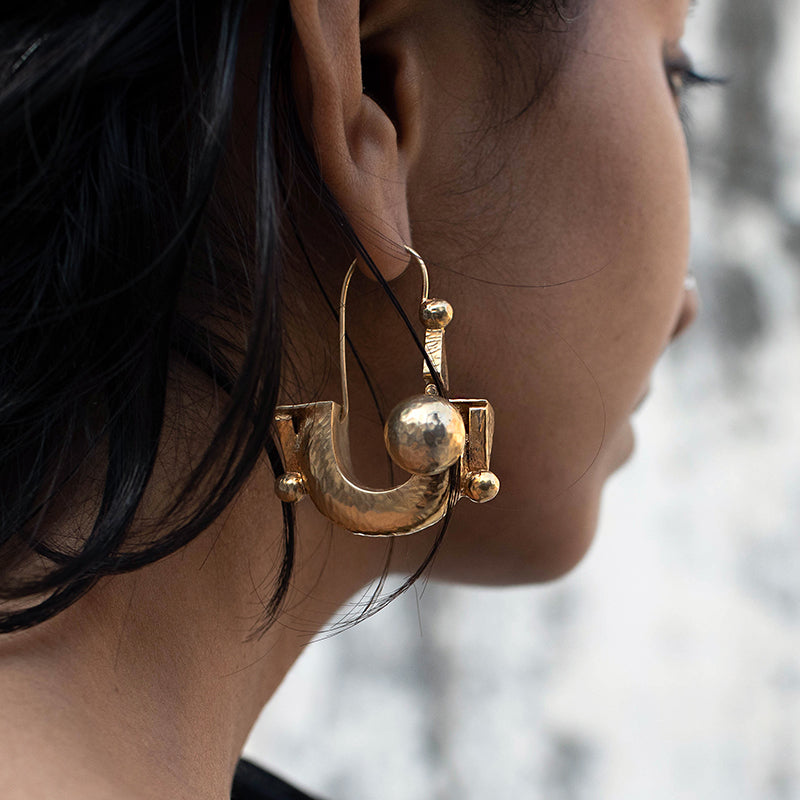 Ila earrings gold vermeil by AGMES | Finematter